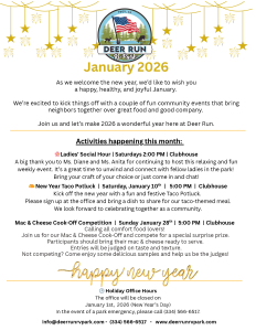 Deer Run RV Park - January 2026 Newsletter