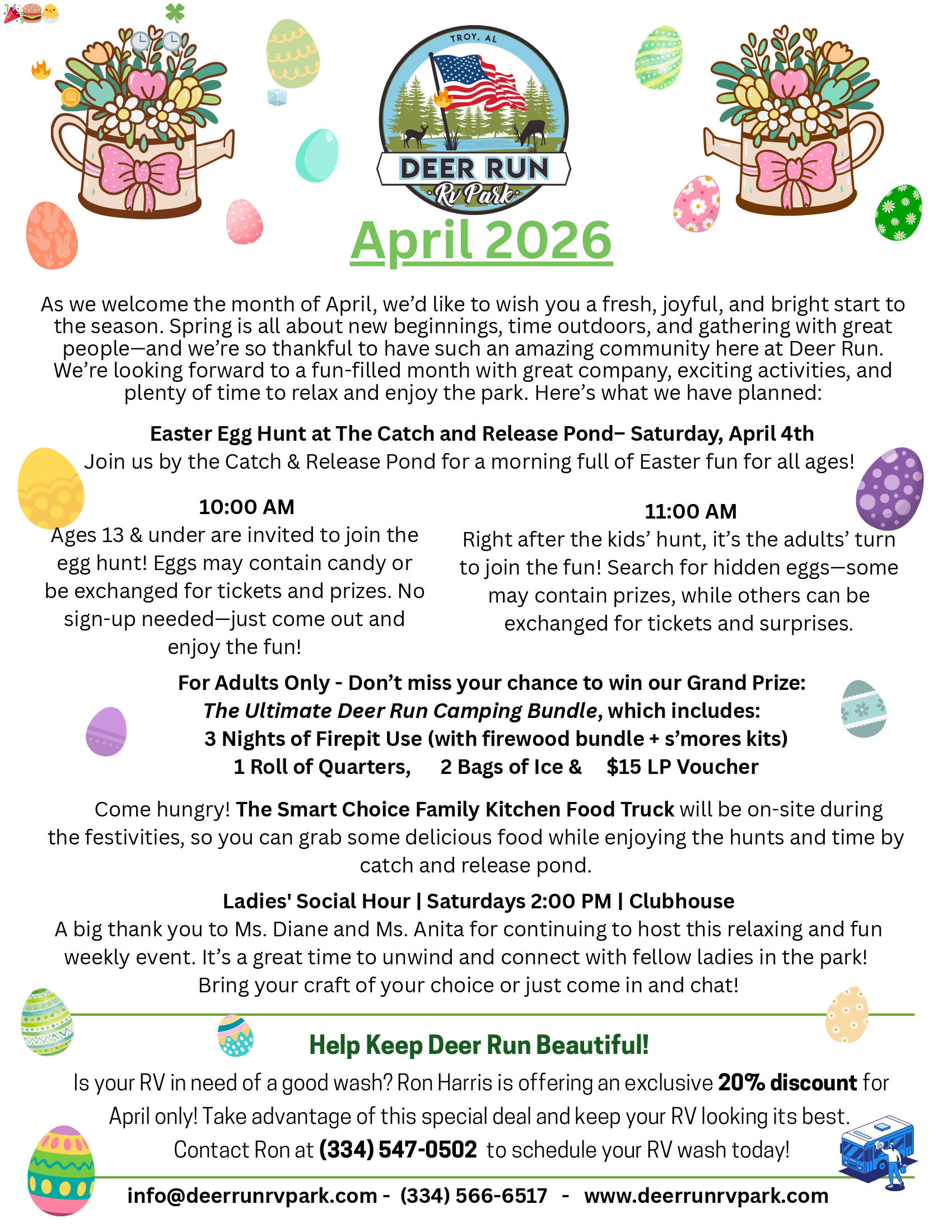 April 2026 Deer Run RV Park Newsletter