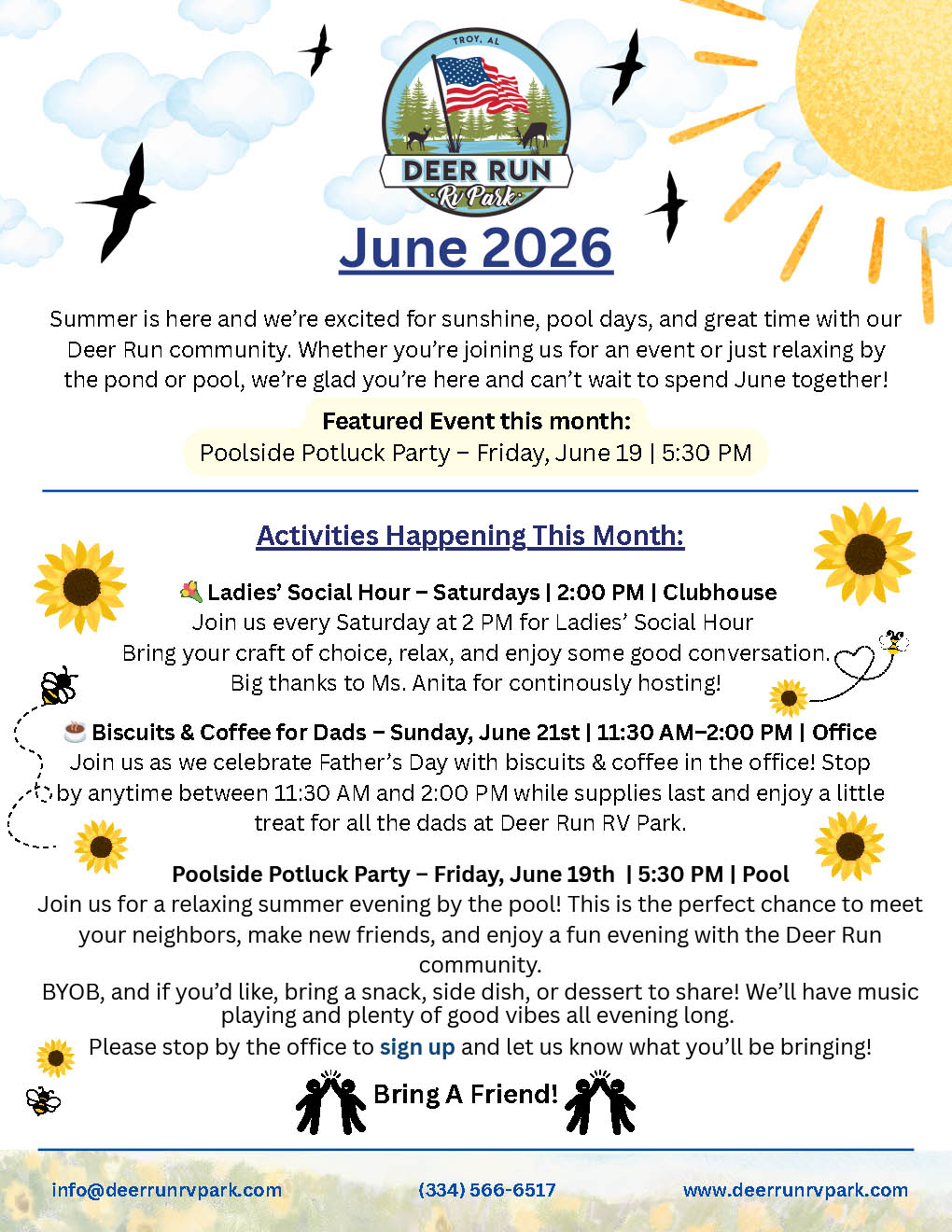 June 2026 Newsletter for Deer Run RV Park