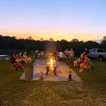 Families enjoying a Memorial Day campfire gathering at Deer Run RV Park in Troy, Alabama